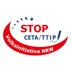 Logo: Volksinitiative in NRW gegen CETA und TTIP