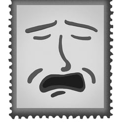 Briefmarke mit Kummergesicht