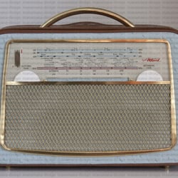 Radiohandtasche braun-türkis u61 front