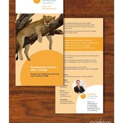 Angebotsflyer für ein Entspannungsseminar einer Naturheilpraxis