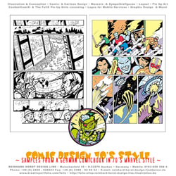 Samplepage Werbecomic für Roman Kuhn & Partner im 70’s Marvel Stil