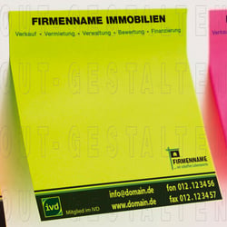 Immobilien-Haftnotiz erstellen | Layout gestalten