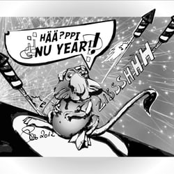 New Year’s Greeting Card Illustration – Sylvester Grußkarte Illustration