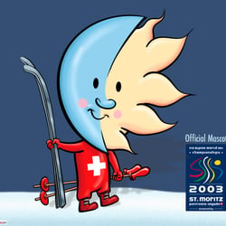 Offizielles Maskottchen für FIS Alpine Ski WM 2003 St Moritz von Ian Marsden