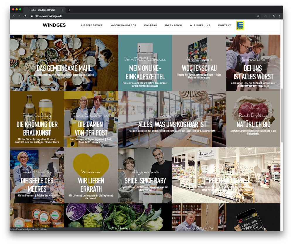 EDEKA Windges – Supermarkt-Webseite effizient mit Drupal programmiert