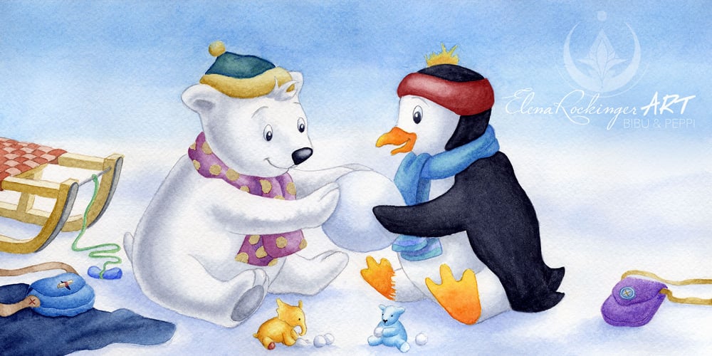 Bibu & Peppi, Seite 3 | Bilderbuchillustration | Aquarell