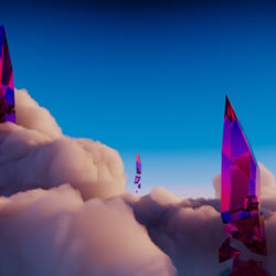 „Flying Crystals“ – Private Arbeit – Research im Bereich 3D-Wolken