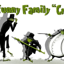 Lustige Froschfamilie