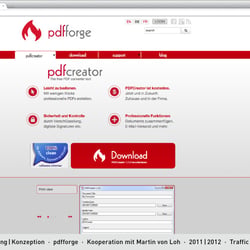 Websitegestaltung | Konzeption  ·  pdfforge  ·  Kooperation mit Martin von Loh  ·  2011 | 2012  ·  Traffic 2,5 Mio pro Monat