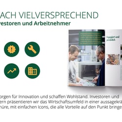 Der Slogan für Investoren und Arbeitnehmer