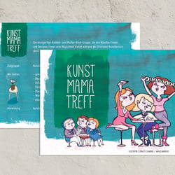 Flyer „Kunst-Mama-Treff“ Nürnberg. Illustration und Layout