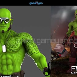 INIFAP Krieger Charakter 3D-Modellierung