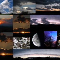 ABEND-IMPRESSIONEN – SONNENUNTERGANG – WOLKEN – HIMMEL – MOND – Collage