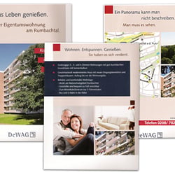 Konzeption, Headlines, Produktclaim für DeWAG GmbH (Immobilien-Branche)