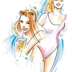 Scribble Illustration Girls
