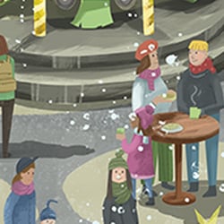 „Forscht mit“ Wimmelbild zur Weihnachtszeit 2021