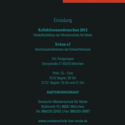 Einladung Modeschauen, Rückseite