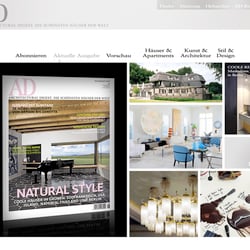 Beispielseite Rubrik „Aktuelle Ausgabe“, links die „Heftbühne“, ein Click auf das Cover startet eine Anzeige aktueller Layouts