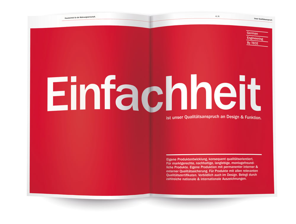 Produktfolder „Einfachheit“.