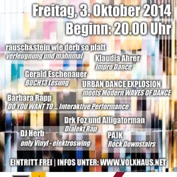 Veranstaltungsplakat „VolXhaus Klagenfurt – VolX:Kunst Opening“