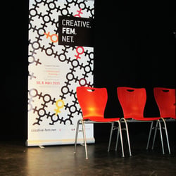 Rollup zur Veranstaltung creative. fem. net. Karlsruhe 2015