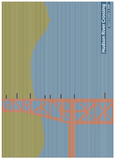 “Hudson River Crossing”. Poster exhibited in “La Triennale di Milano”, Design Museum