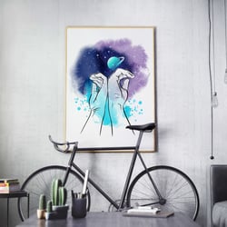 Hands galaxy poster