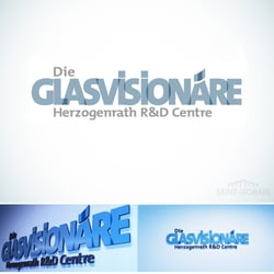 logo design for the Saint Gobain resource center in herzogenrath “glass visionaries”. The parts where the color thickens expres