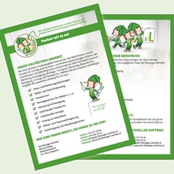Werbeflyer von den fleissigen Wichtel