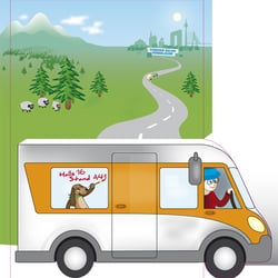Postkartenmotiv samt Stanze für die Dresdner-Cetelem Kreditbank