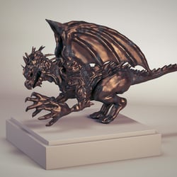 Drachen Model in Bearbeitung, Hier eine Renderversion aus C4D