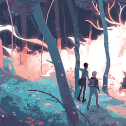 Cover Illustration – Heartwood: Non-binary Tales of Sylvan Fantasy  (2018), Collaboration with Eli Baum
