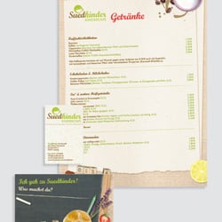 Suedkinder Kindercafé: Corporate Design und Gestaltung diverser Werbemittel