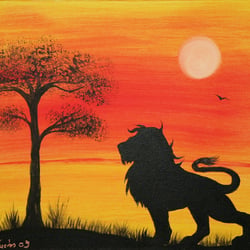 » Stolzer Löwe », 2009, 40 × 50 cm, Acryl