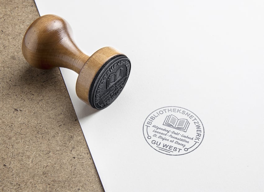 Corporate Design – Bibliotheksnetzwerk GU WEST / Stamp