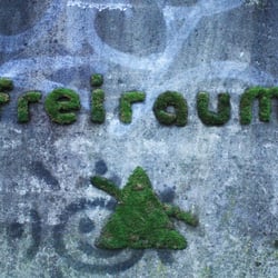 Freiraum-Moosgraffiti | Protestaktion gegen den Bau der „Bergspitze“ in Altona | 2012
