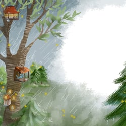 3.Nebel, Regen, Hausbäume