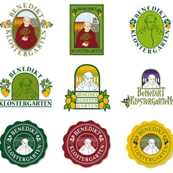 Entwürfe für Produktlogo Benedikt Klostergarten