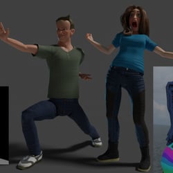 Low-Poly-Charaktere für CrowdSim3D (Kunde: AtMind)