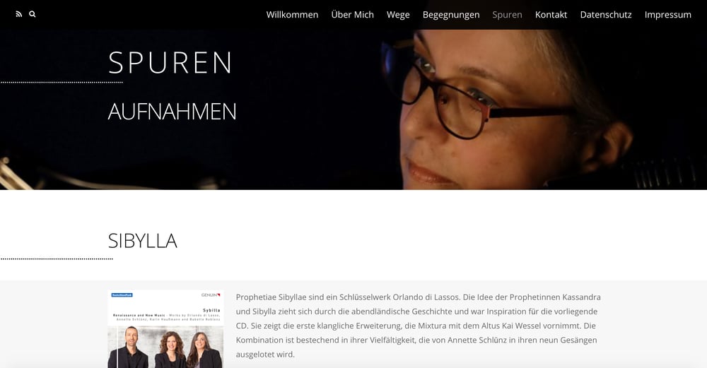 Seite – Liste der aufgenommenen Alben