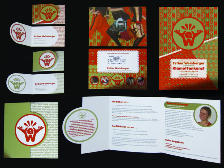 Corporate Design Klamottenkunst / Konfliktkunst. Modedesignerin und Mediatorin.