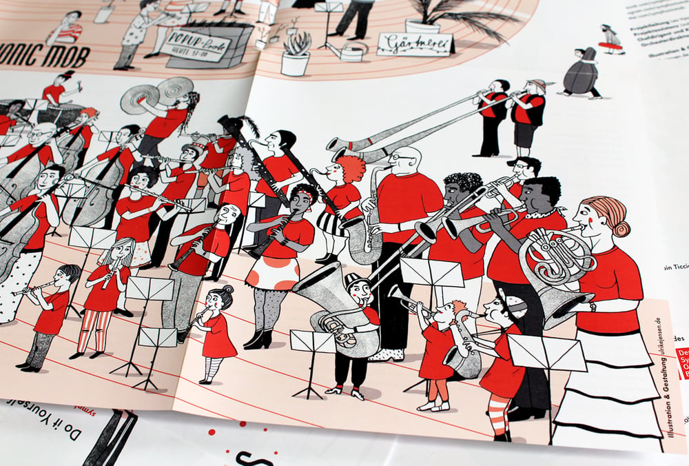 Wimmelplakat Musikillustration