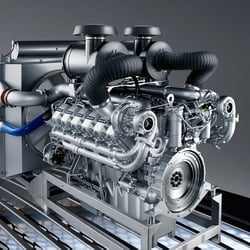 Still Life/Produktfotografie  –  MAN-Schiffsmotor