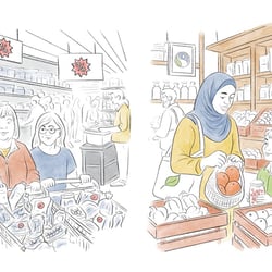 Illustration aus der Infografik „Nachhaltige Ernährungsketten“