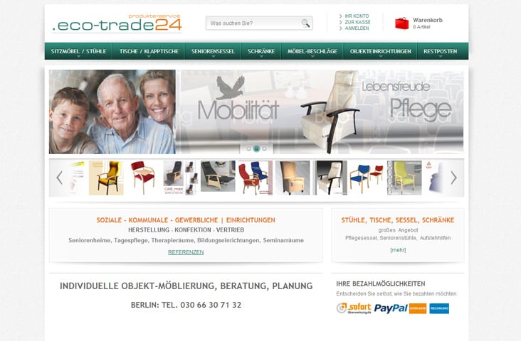 Webshop eco-trade.de, xt:commerce 4.1