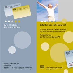 PiE Akademie-Kundenkarte und Flyer