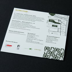 Rückseite Programmfaltblatt mit Anfahrtsgrafik