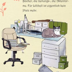 Buchgestaltung (Bild und Text) zu dem Kinderbuch „Katzenrabatz“ von Sabine Ludwig