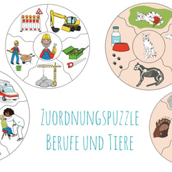 Spieleillustration für ein Holzpuzzle