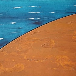 Strandspaziergang, 2009, 40 × 80 cm, Acryl – Mischtechnik,